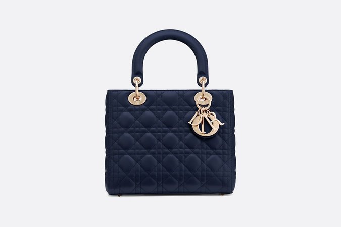 Lady Dior bag in blue lambskin - Bags - Women's Fashion | DIOR
