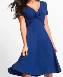 Fashion Women's Sexy V-Neck Dress Dark Blue