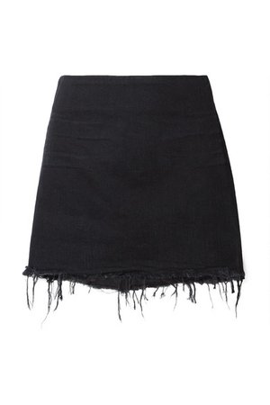 Alexander Wang | Frayed denim mini skirt | NET-A-PORTER.COM