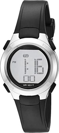 Amazon.com: Amazon Essentials Women's Digital Chronograph Silver-Tone and Black Resin Strap Watch : Clothing, Shoes & Jewelry