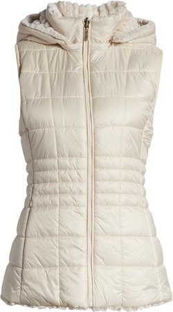 Reversible Faux Fur Quilted Puffy Vest