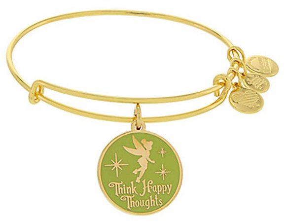Amazon.com: Alex and Ani Disney Parks Tinker Bell Fairy Green Enamel Think Happy Thoughts (Rafaelian Gold): Jewelry