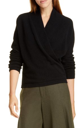 Vince Wrap Front Long Sleeve Cashmere Sweater | Nordstrom
