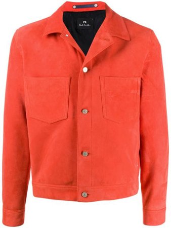 Ps Paul Smith Slim-Fit Suede Jacket M2R897TLA20809 Orange | Farfetch
