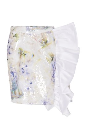 Rodarte Ruffle-Detail Sequined Mini Skirt