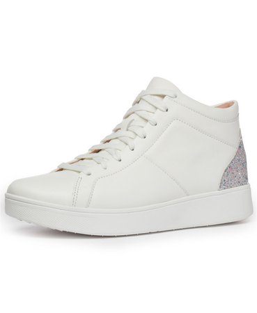 FitFlop Women's Rally Glitter High-Top Sneakers & Reviews - Athletic Shoes & Sneakers - Shoes - Macy's White