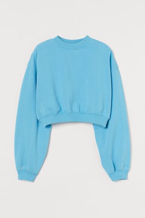 Cropped Sweatshirt - Turquoise
