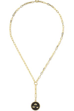 Foundrae | 18-karat gold enamel necklace | NET-A-PORTER.COM