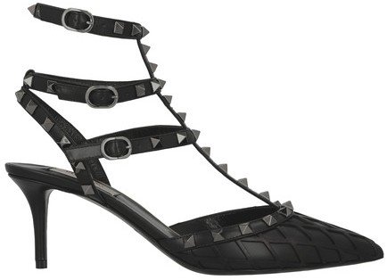 Rockstud pumps with ankle straps