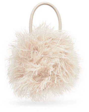 Zadie Feather-embellished Leather Tote - Off-white