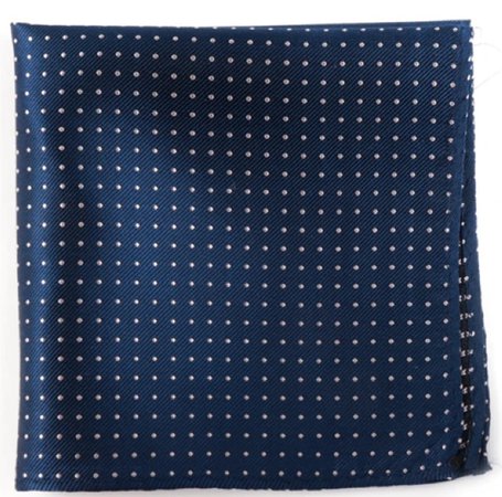 navy blue + white polka dots poket square