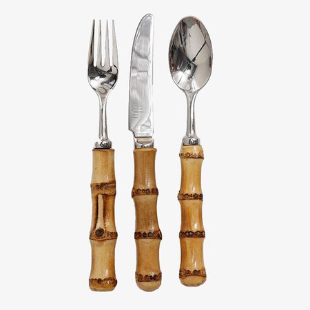 Bamboo Cutlery Set 18 Piece Silver | Alfresco Emporium