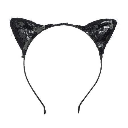 Black Lace Cat Ears Headband | Party City