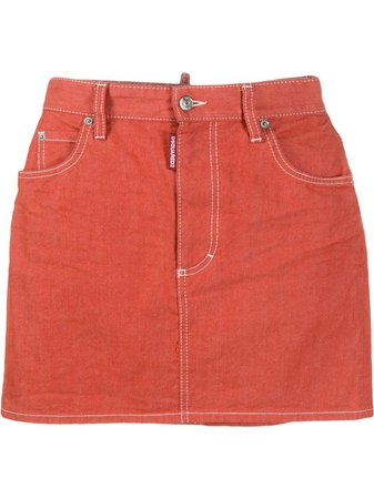 Dsquared2 Stitching Detail Skirt S72MA0794S30679 Orange | Farfetch
