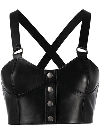 Shop Saint Laurent crossover strap bustier top with Express Delivery - FARFETCH