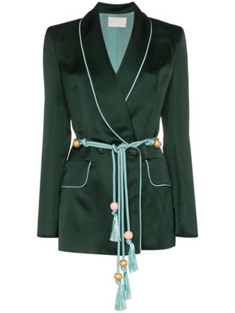 Peter Pilotto satin braided tie blazer $1,118 - Buy AW18 Online - Fast Global Delivery, Price