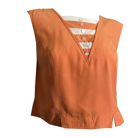 Peachy Keen Cotton Sleeveless Blouse with Stripes circa 1960s – Dorothea's Closet Vintage