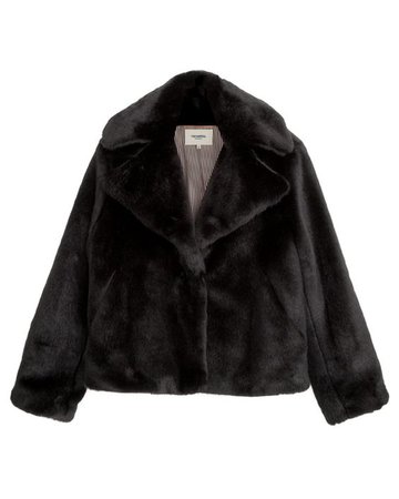ERSO - Short faux fur jacket - Black