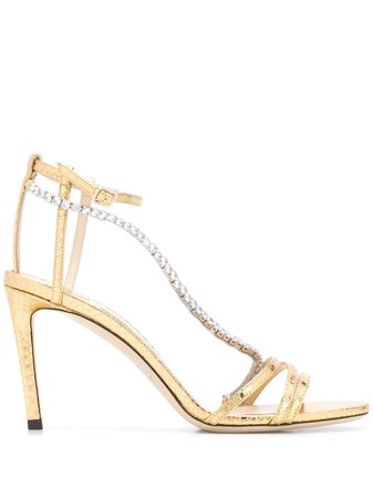 Shop gold Jimmy Choo Thaia 85mm sandals with Express Delivery - Farfetch