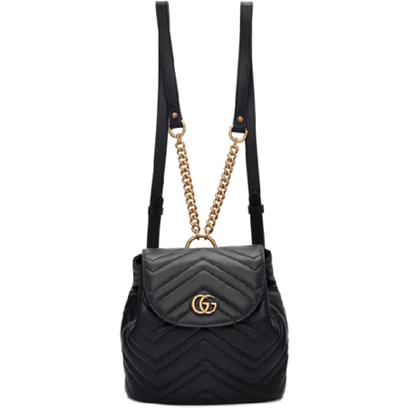 Gucci Gg Marmont Chevron-quilted Leather Backpack In 1000 Black | ModeSens