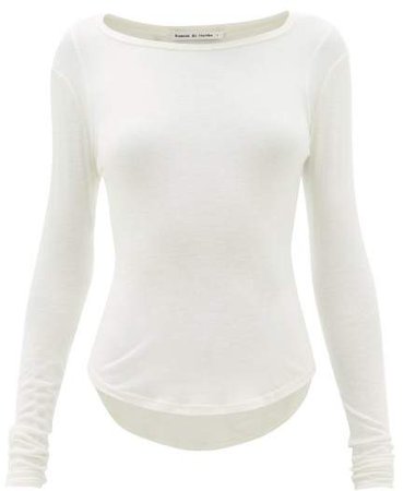Frances De Lourdes - Romy Cashmere Blend Long Sleeved T Shirt - Womens - Ivory