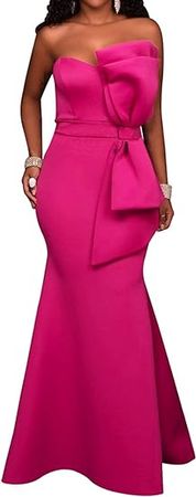 Amazon.com: SEBOWEL Women's Sexy Off The Shoulder Bodycon Bow Applique Evening Gown Party Maxi Dress : Clothing, Shoes & Jewelry