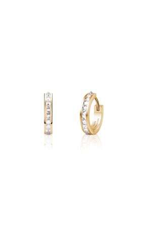 Be Spiked Mini 18k Yellow Gold Diamond Hoop Earrings By Savolinna Jewelry | Moda Operandi