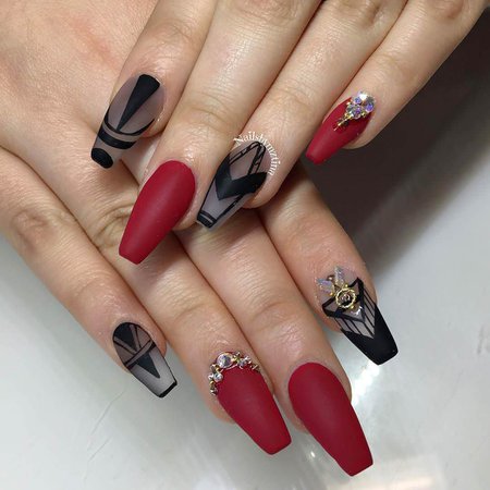 Black & Red Nails