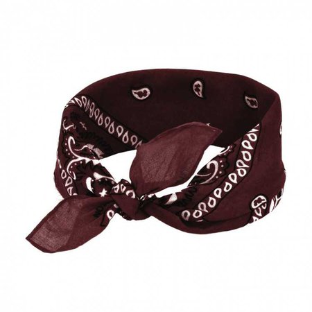 Čtvercový šátek do vlasů pin-up hnědý 53cm * 53cm BANDANA 4D1-121376 | COXES
