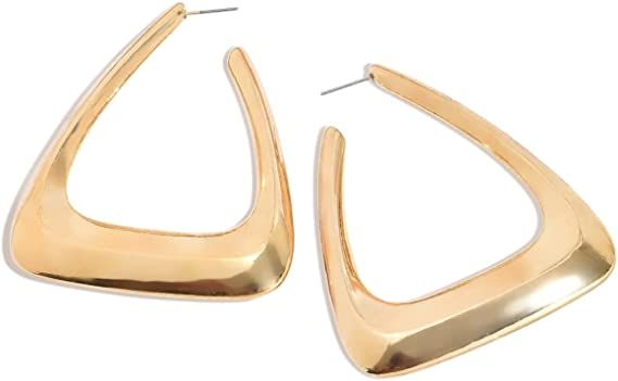 Amazon.com: Trendy 14K Gold Plated Lightweight Chunky Open Hoops | Gold Hoop Earrings for Women: Clothing, Shoes & Jewelry