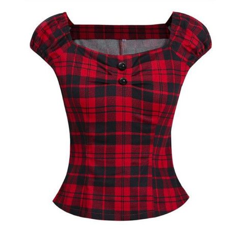 Carry on' Red Plaid Top