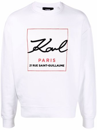Shop Karl Lagerfeld Karl By Karl rib-trimmed sweatshirt with Express Delivery - FARFETCH