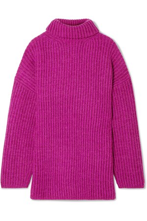 Acne Studios | Disa oversized ribbed mélange wool turtleneck sweater | NET-A-PORTER.COM