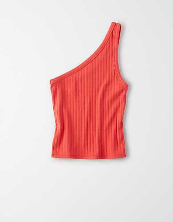 AE One Shoulder Tank Top red
