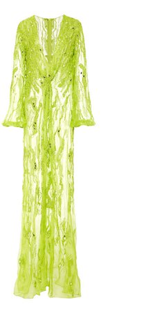 Aliétte Sequin Silk Embroidered Gown Size: 0
