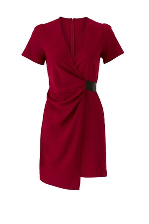 Burgundy Faux Wrap Dress by Slate & Willow for $30 | Rent the Runway
