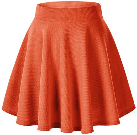 Urban CoCo Women's Basic Versatile Stretchy Flared Casual Mini Skater Skirt (XS, Pink) at Amazon Women’s Clothing store