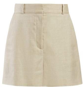 Tailored Canvas Shorts - Womens - Beige