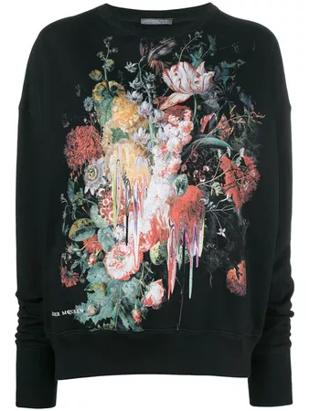 Alexander McQueen Floral Painting Sweatshirt - Farfetch