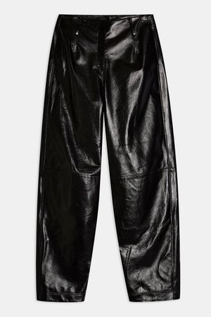 **Black Patent Leather Peg Trousers By Topshop Boutique | Topshop