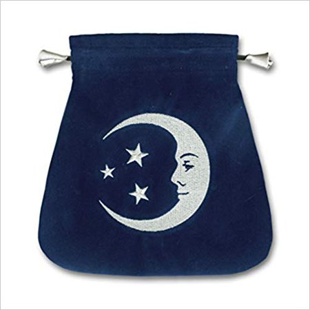 Smiling Moon Embroidered Tarot Bag: Lo Scarabeo