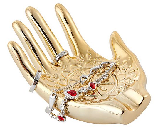 Amazon.com: Gold Plated Ceramic Embossed Hamsa Hand for Ring and Jewelry Holder. Size 148 x 110 x 60mm/5.83 x 4.33 x 2.36in: Home & Kitchen