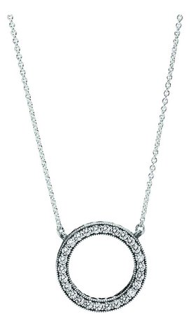 PANDORA CIRCLE OF SPARKLE NECKLACE STERLING SILVER, CUBIC ZIRCONIA