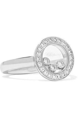 Chopard | Bague en or blanc 18 carats et diamants Happy Diamonds | NET-A-PORTER.COM
