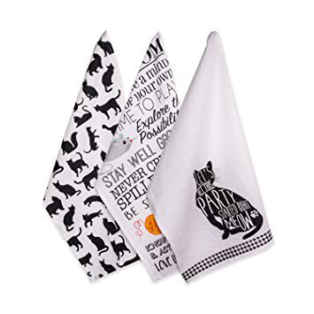 DII Cotton Decorative Pet Lover Dish Towel 18 x 28" Set of 2, Oversized Kitchen Dish Towels, Perfect Mother's day, Hostee, Housewarming Gift-Cat's Meow: Amazon.ca: Home & Kitchen