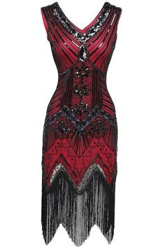 Black & Red Flapper Dress
