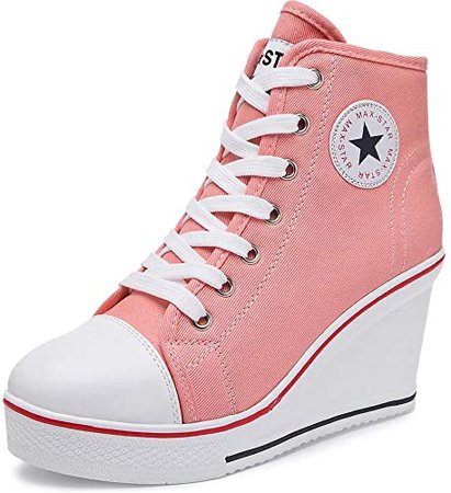 Pink Heeled Sneakers