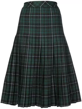 Sandy Liang tartan panel pleated skirt £701 - Shop Online SS19. Same Day Delivery in London