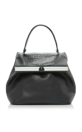 Dolly Emboss-Trimmed Leather Bag by gu_de | Moda Operandi