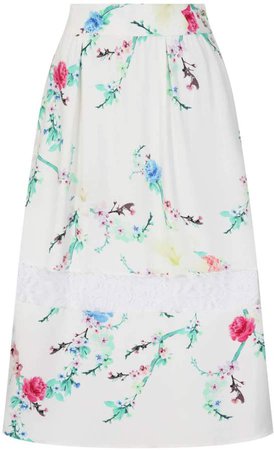 Sophie Cameron Davies White Blossom Midi Skirt